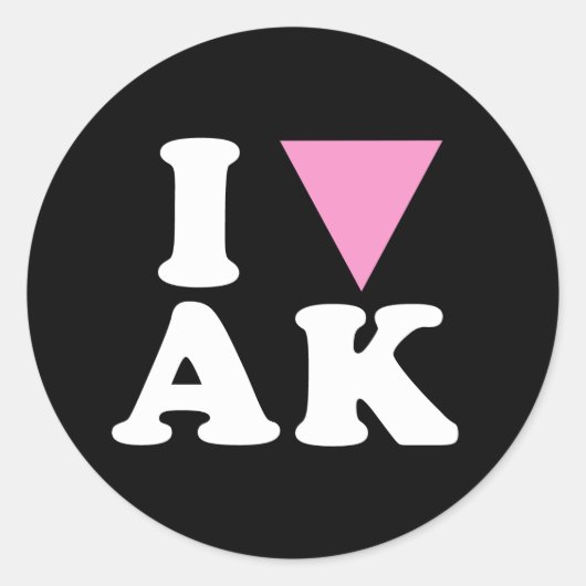 IK HOU VAN GAY AK - WIT - PNG.NL RONDE STICKER (Voorkant)