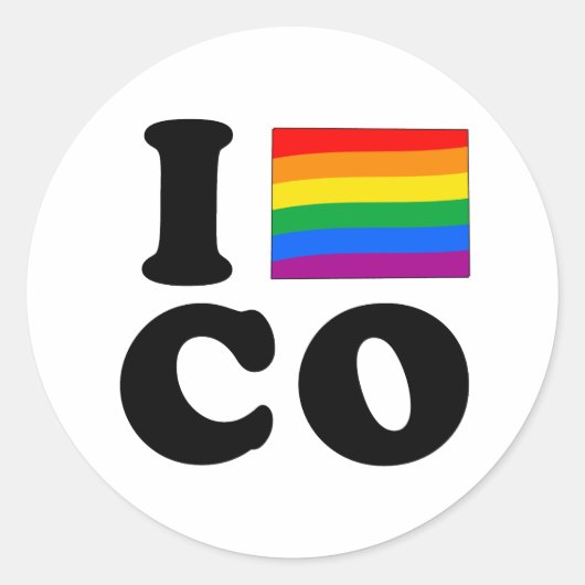 IK HOU VAN GAY COLORADO RONDE STICKER (Voorkant)