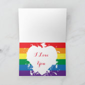Ik hou van Gay Pride Heart Feestdagen Kaart (Binnen)