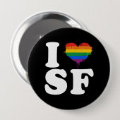 IK HOU VAN GAY SAN FRANCISCO - WIT - PNG.NL RONDE BUTTON 4,0 CM (Voorkant /achterkant)