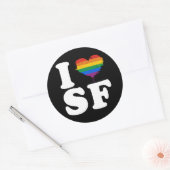 IK HOU VAN GAY SAN FRANCISCO - WIT - PNG.NL RONDE STICKER (Envelop)