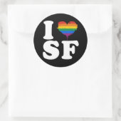 IK HOU VAN GAY SAN FRANCISCO - WIT - PNG.NL RONDE STICKER (Tas)
