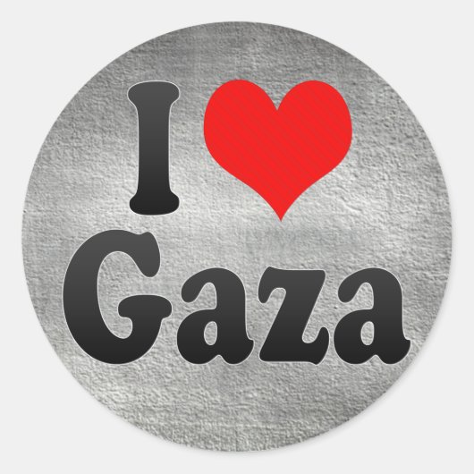 Ik hou van Gaza, Palestijns gebied Ronde Sticker (Voorkant)