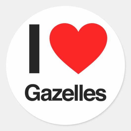 ik hou van gazelles ronde sticker (Voorkant)