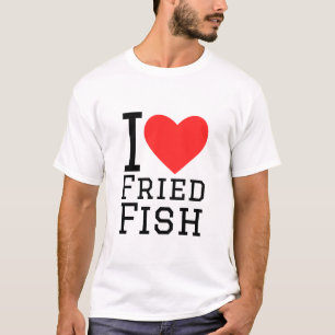 Ik hou van gebakken vis t-shirt