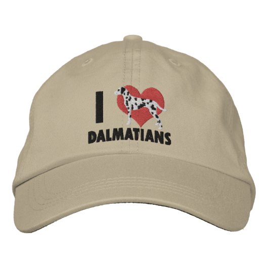 Ik hou van geborduurd Pet van Dalmatiërs (Voorkant)