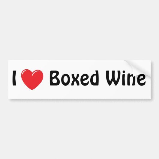 Ik hou van geboxte wijn bumpersticker (Voorkant)