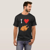 Ik hou van gebraden kip met hart cool t-shirt (Voorkant volledig)