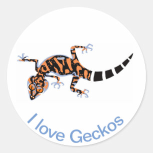 Ik hou van GECKOS - Bedreigde diersoorten - Wildli Ronde Sticker