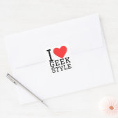 Ik hou van geek stijl vierkante sticker (Envelop)