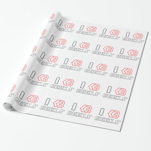 Ik hou van geeks ASCII ART Cadeaupapier (Uitgerold)