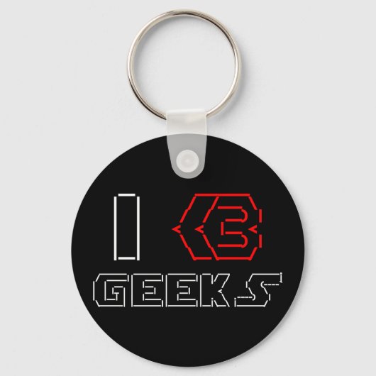 Ik hou van geeks ASCII ART Sleutelhanger (Voorkant)