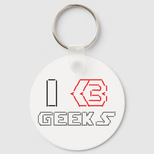 Ik hou van geeks ASCII ART Sleutelhanger