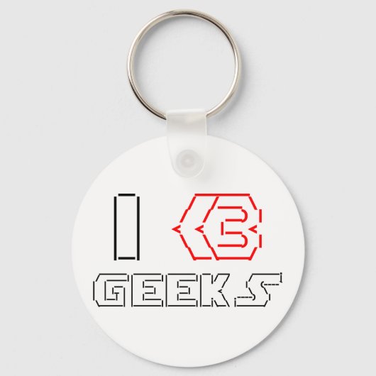 Ik hou van geeks ASCII ART Sleutelhanger (Voorkant)
