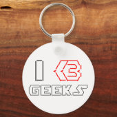 Ik hou van geeks ASCII ART Sleutelhanger (Voorkant)