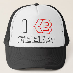 Ik hou van geeks ASCII ART Trucker Pet