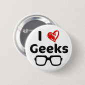 Ik hou van Geeks Ronde Button 5,7 Cm (Voorkant /achterkant)