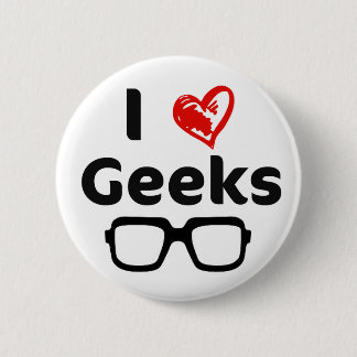 Ik hou van Geeks Ronde Button 5,7 Cm