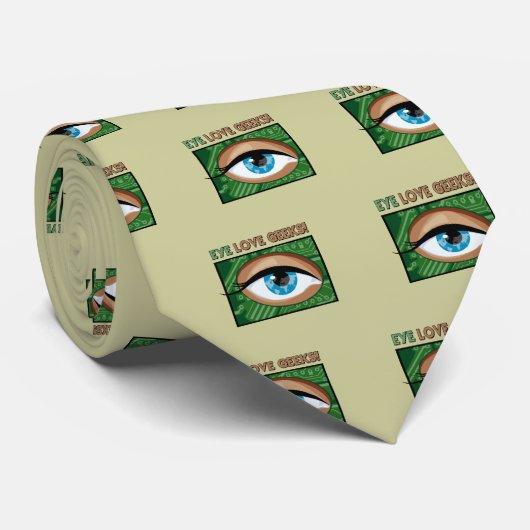 Ik hou van geeks stropdas (Opgerold)