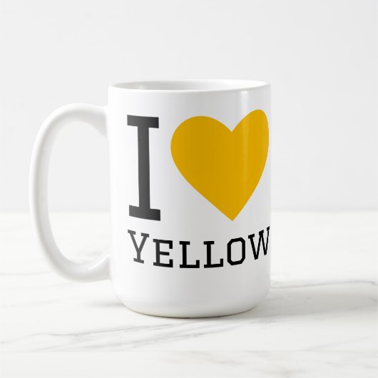 Ik hou van geel koffiemok (Links)