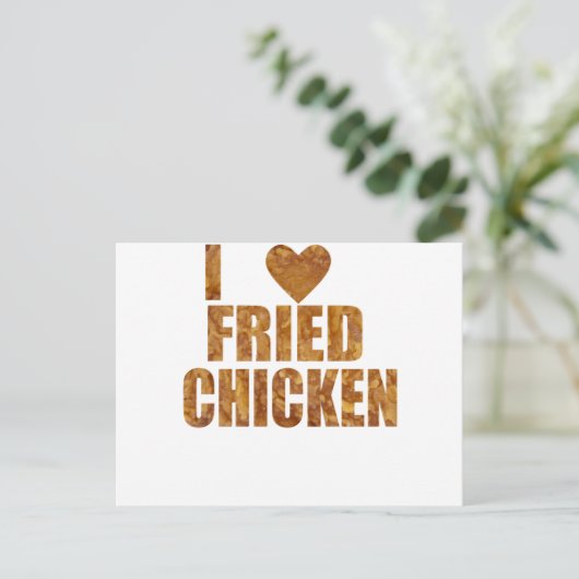 Ik hou van gefrituurde kip briefkaart (Staand voorkant)