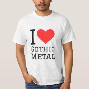 Ik hou van gegoten metalen vierkante sticker t-shirt