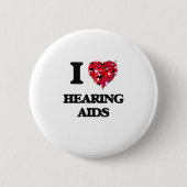 Ik hou van gehoorapparaten ronde button 5,7 cm (Voorkant)