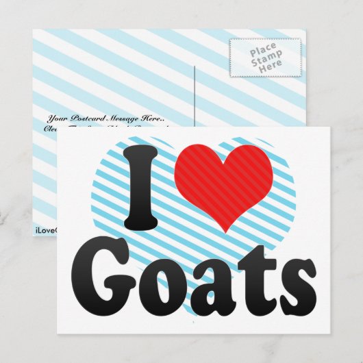 Ik hou van geiten briefkaart (Voorkant / Achterkant)
