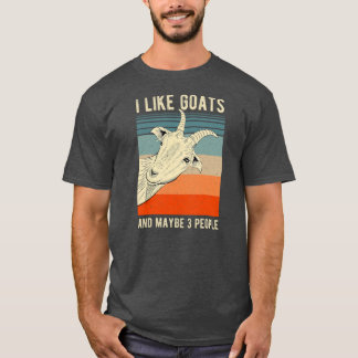 Ik hou van geiten en misschien 3 mensen grappig en t-shirt