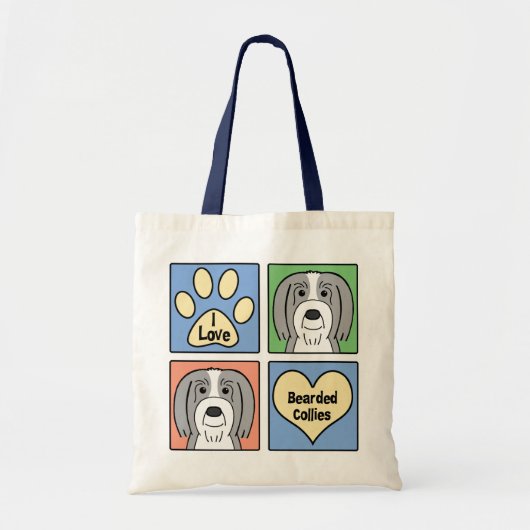 Ik hou van gekerfde collies tote bag (Voorkant)
