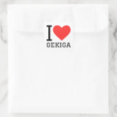 Ik hou van gekiga vierkante sticker (Tas)