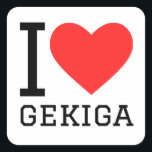Ik hou van gekiga vierkante sticker<br><div class="desc">Ik hou van gekiga,  voor anime liefhebbers</div>