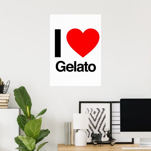 ik hou van gelato poster (Thuiskantoor)