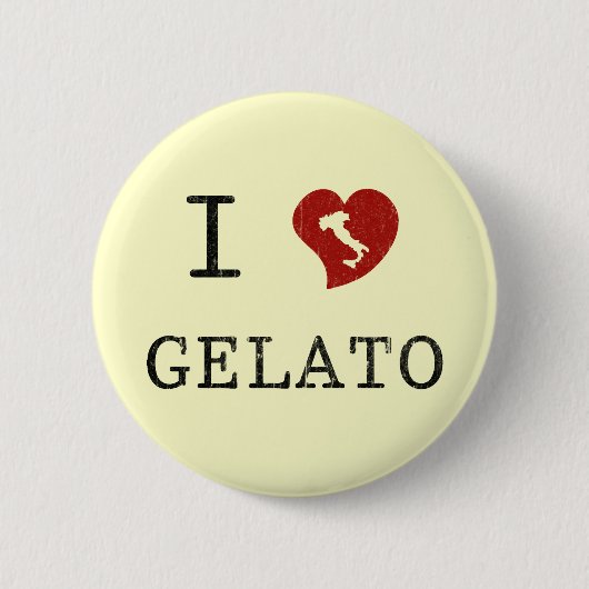 Ik hou van Gelato Ronde Button 5,7 Cm (Voorkant)