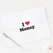 Ik hou van geld ronde sticker (Envelop)