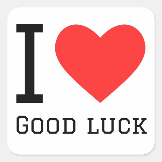 Ik hou van geluk vierkante sticker (Voorkant)