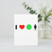 Ik hou van gemakkelijke vrouwen briefkaart (Staand voorkant)
