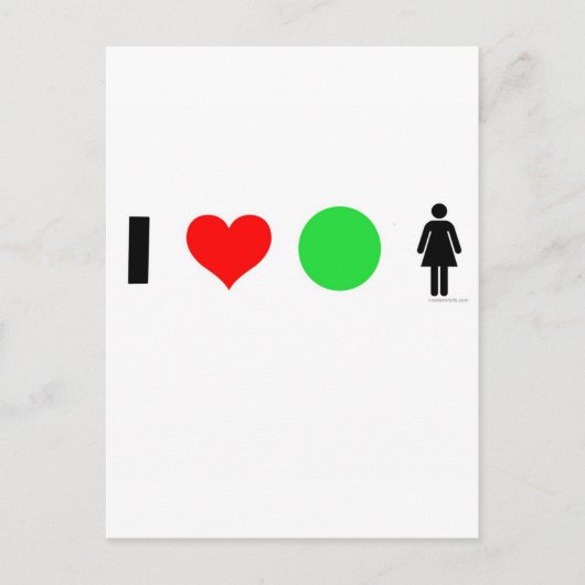 Ik hou van gemakkelijke vrouwen briefkaart (Voorkant)