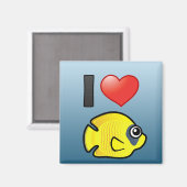 Ik hou van gemaskerde Butterflyfish Magneet (Voorkant / Achterkant)