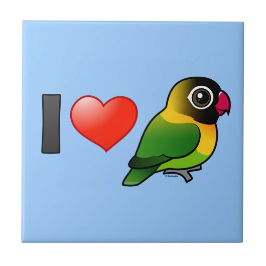 Ik hou van gemaskerde vogels tegeltje (Voorkant)