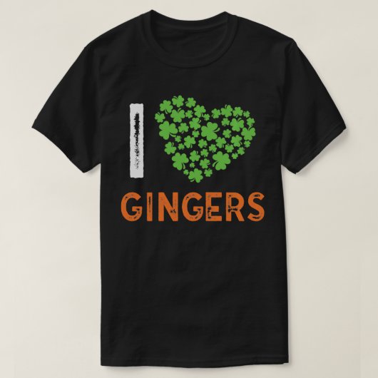 Ik hou van gember grappig ik hou van roodharige ca t-shirt (Design voorkant)
