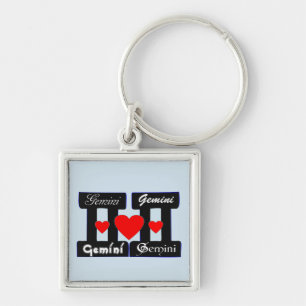 ♊★ 😍Ik hou van Gemini-Best-Zodiac Sign Premium Sleutelhanger