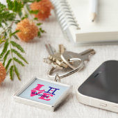 ♊★ 😍Ik hou van Gemini-Best-Zodiac Sign Premium Sleutelhanger (Zijkant)