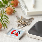♊★ 😍Ik hou van Gemini-Best-Zodiac Sign Premium Sleutelhanger (Zijkant)