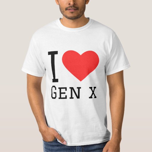 Ik hou van gen x t-shirt (Voorkant)