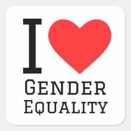 Ik hou van gendergelijkheid vierkante sticker