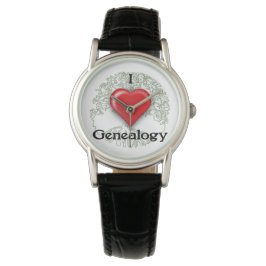 Ik hou van genealogie aangepaste horloge