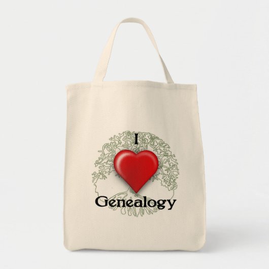 Ik hou van Genealogie Custom Canvas tas (Voorkant)