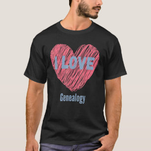 Ik hou van genealogie hart Afbeelding hobby of hob T-shirt