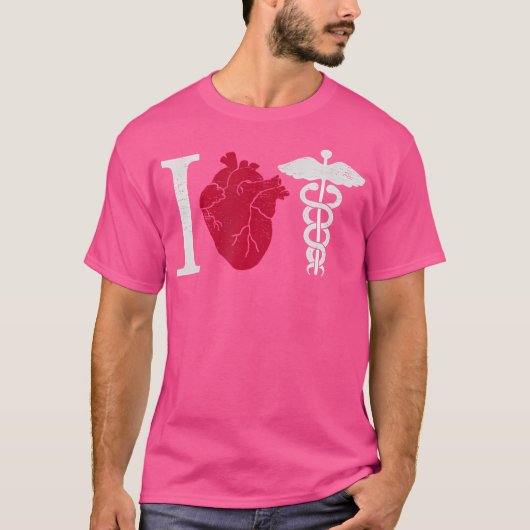 Ik hou van geneeskunde - Anatomische hart hartverp T-shirt (Voorkant)